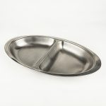 Vegetable Dish 2 Section Stainless Steel 20"