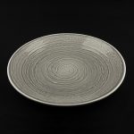 Round Plate Grey Swirl 11"