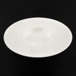 Round Ribbed Bowl Plate White 12"